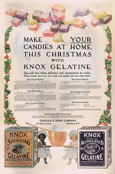 Advert for candy making from Knox Gelatine