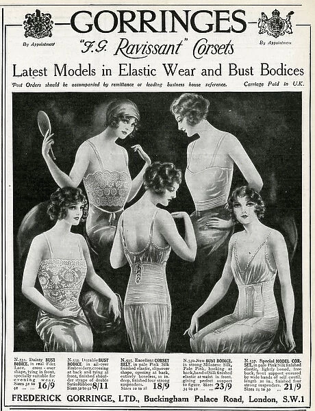 Advert for Gorringes lingerie 1923