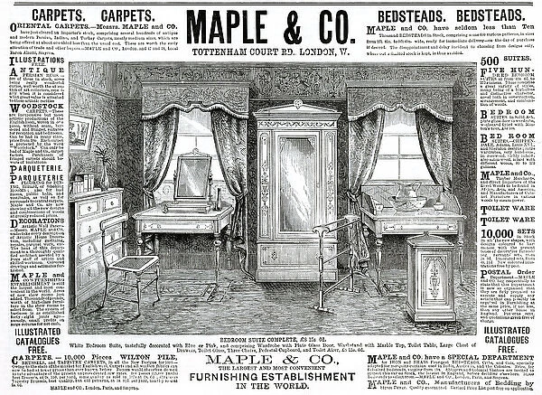Advert for Maple & Co bedroom suite 1886
