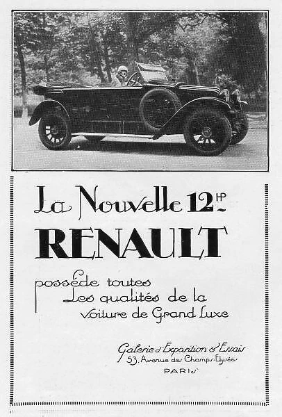 Advert for Renault automobiles, 1920s, Paris