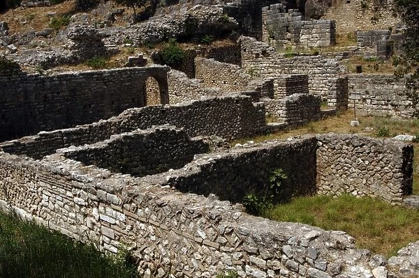 Albania. Butrint. Ruins of the Agora  /  Forum. 4th century BC