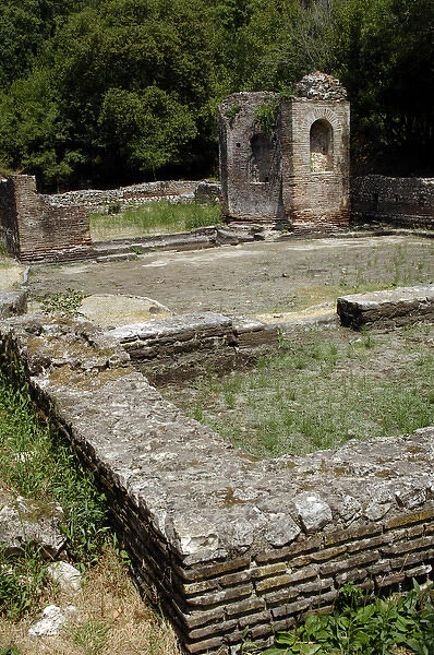 Albania. Butrint. ruins of a house or gym