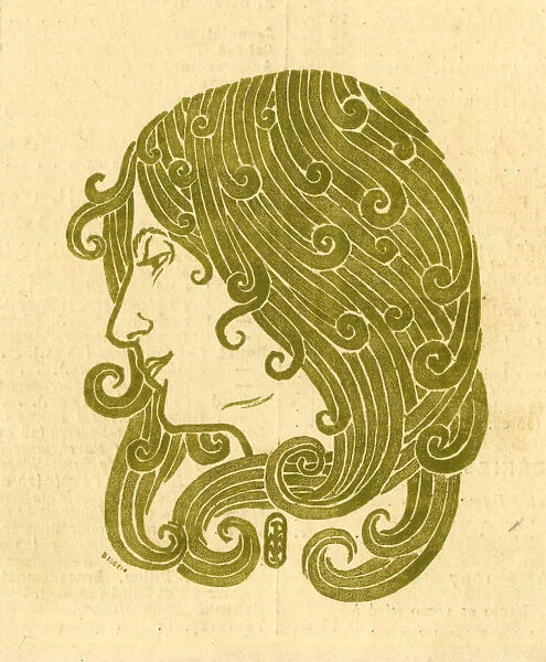 Art Nouveau style womans head
