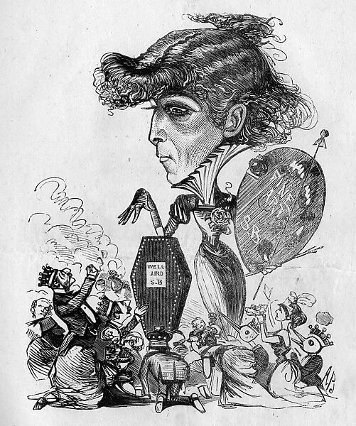 Caricature of Sarah Bernhardt, French actress