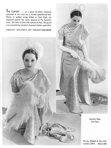 A court dress to curtsey in from Harvey Nichols, 1935
