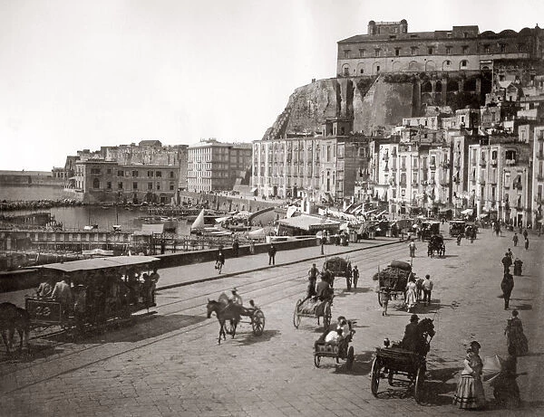Dock view, Santa Lucia, Naples, Italy c. 1870 s