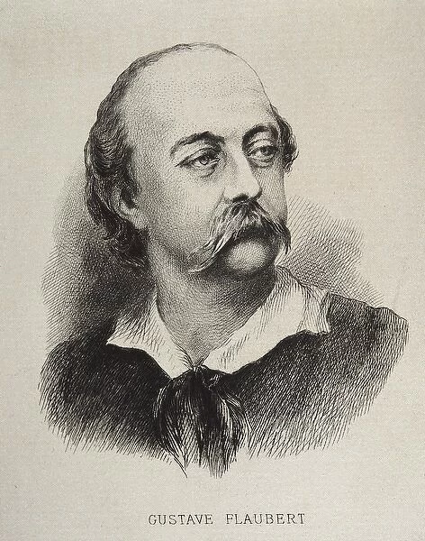 FLAUBERT, Gustave (1821-1880). French writer. Engraving