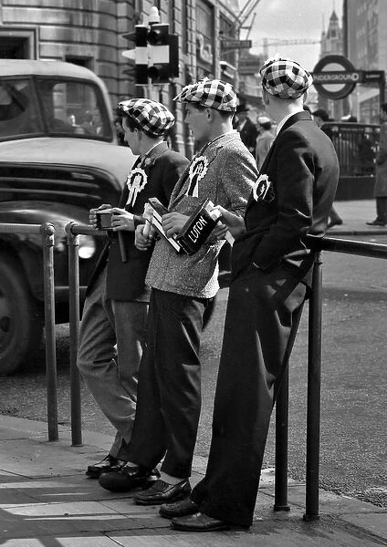 Football supporters on a London street