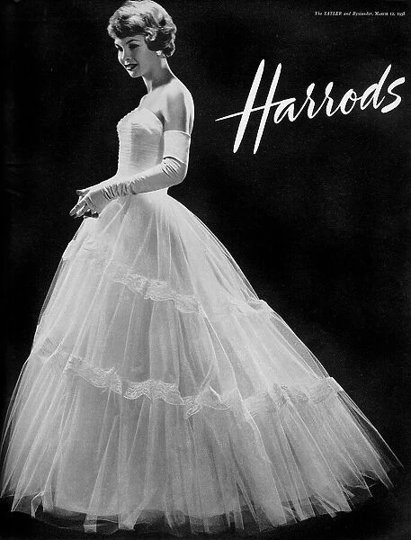 Harrods ballgown of nylon net, 1958