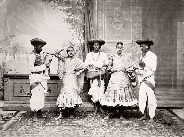 Indian dancers and musicians, India, c. 1880 s