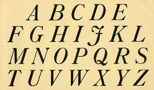 Italic alphabet, upper case A-Z