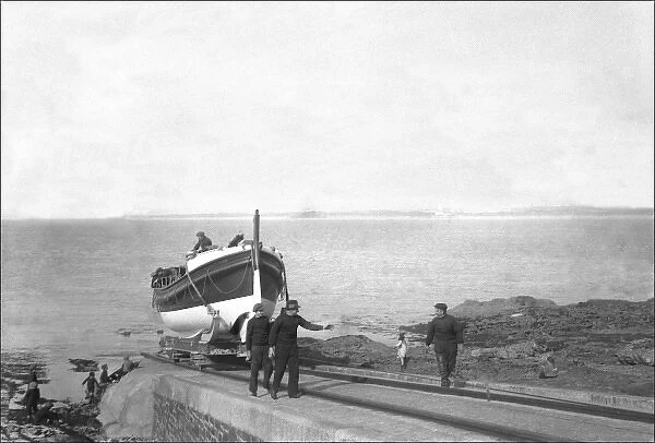 Lifeboat and crewmen at Appledore, Devon