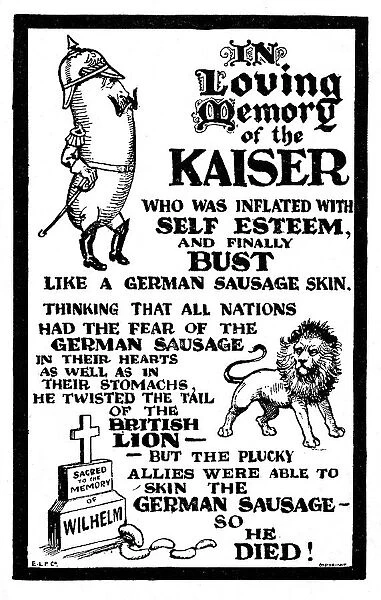 Loving Memory of the German Sausage - Kaiser Wilhelm II