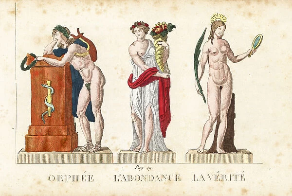 Orpheus, Abundantia and Veritas, Greek and Roman gods