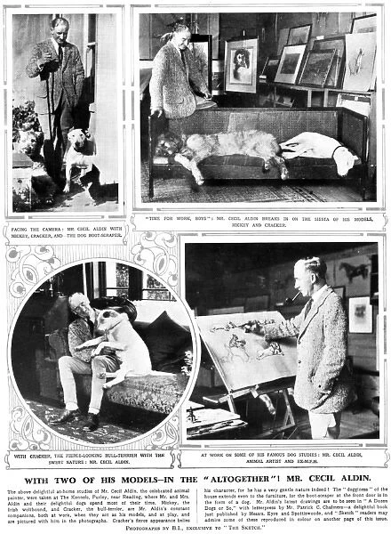 Photographs of Cecil Aldin in the Sketch