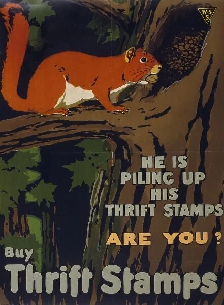 He is piling up his Thrift Stamps, are you? Buy Thrift Stamp