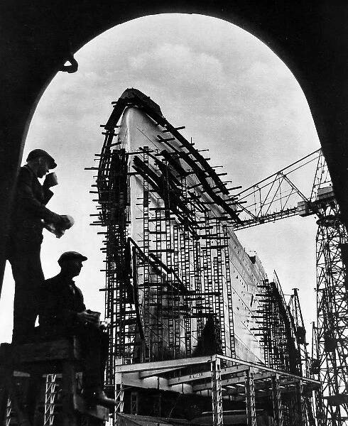 R. M. S. Queen Mary under construction, 1934