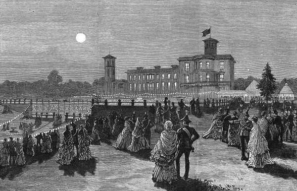 Royal Wedding 1885 -- grounds of Osborne House, evening