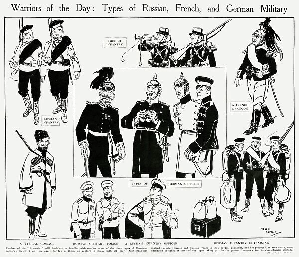 Russian, French and German military, WW1