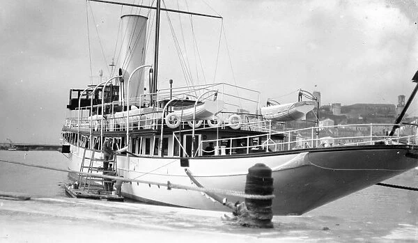 Steam yacht in Cannes harbour