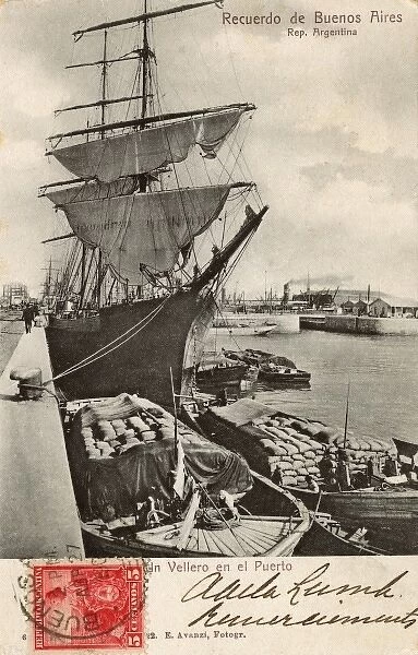 Tall ship in the harbour, Buenos Aires, Argentina