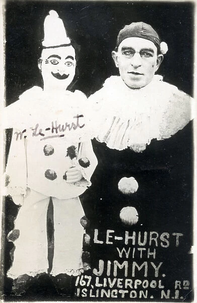 Ventriloquist Mr Le-Hurst with his dummy Jimmy - Liverpool