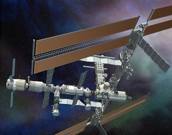 ATV docked to the ISS, artwork
