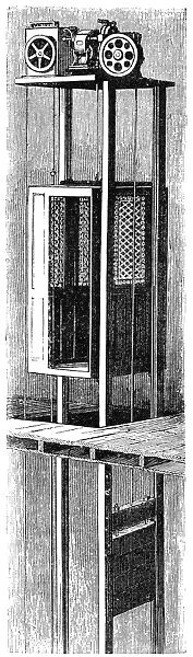 Electric elevator, 19th century