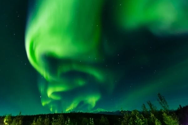 Aura Borealis (Northern lights) in Denali Wilderness National Park, Alaska, United