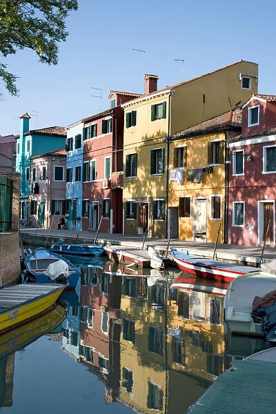 Coloured houses, Burano Island, Venice, Veneto, Italy