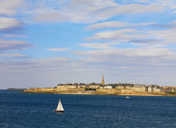 France, Brittany, Ille et Vilaine, St. Malo and yacht