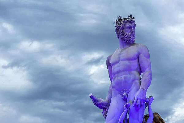 Neptunes statue in Piazza della Signoria, Florence, Tuscany, Italy