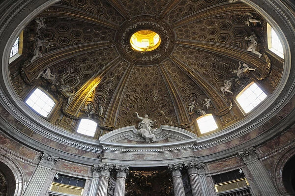 Italy, Lazio, Rome, Quirinal Hill, chucrh of Sant Andrea al Quirinale, Berninis stucco dome interior