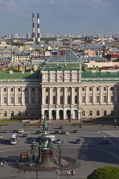 Russia, Saint Petersburg, Center, Mariinsky Palace elevated view from St. Isaac Cathedral
