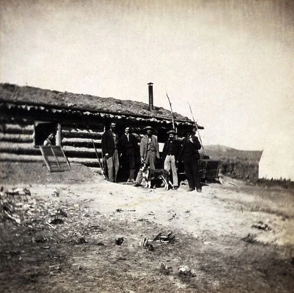 UTAH: RAILROAD WORKERS. Log cabin of Union Pacific railroad workers at Quaking Asp Hill in Utah