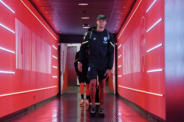 Arsenal's Gabriel Arrives at Emirates Stadium Ahead of Arsenal v Fulham Premier League Clash (2023-24)
