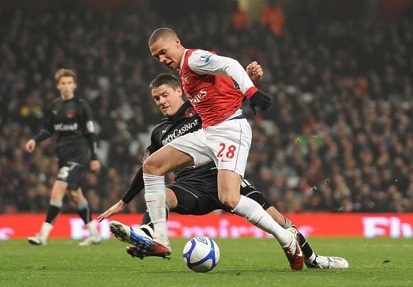 Arsenal's Kieran Gibbs Felled by Orients Alex Revell: FA Cup Penalty Decided at Emirates Stadium