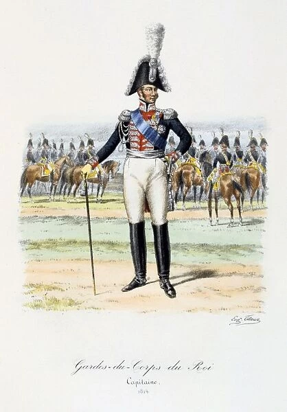 Captain of the Kings guard, 1820. From Histoire de la maison militaire du Roi