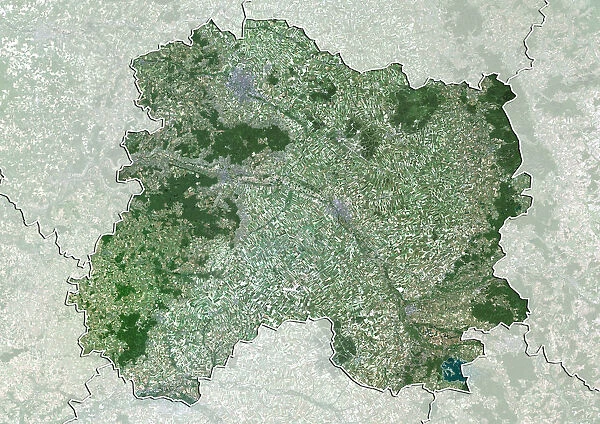 Departement of Marne, France, True Colour Satellite Image