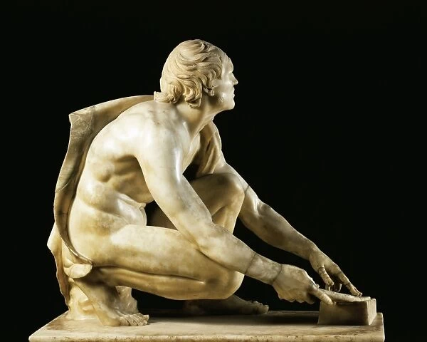 Greek civilization, statue of knife grinder, Roman copy in marble