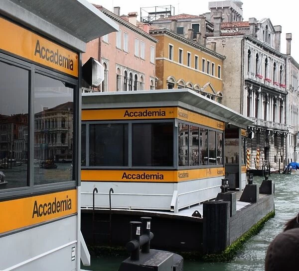 Italy, Venice, Vaporetto tram stop on Grand canal