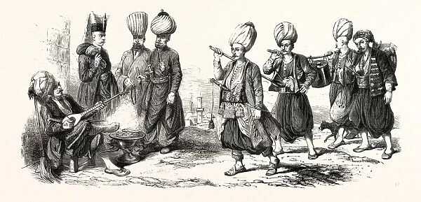 Janissary Guard. Paymaster. Room Leader. Nco Guard. Chief Scullion. Officers Cooks. Marmite The Janissaries. Water Carrier Officers. Engraving 1855