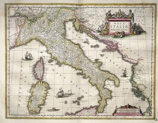 Map of Italy, from Theatrum Orbis Terrarum by Willem Blaeu, Amsterdam, 1635-1645