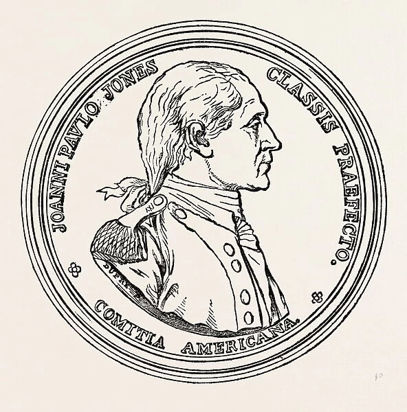 Medal Struck in Honour of Paul Jones, 1870S Engraving
