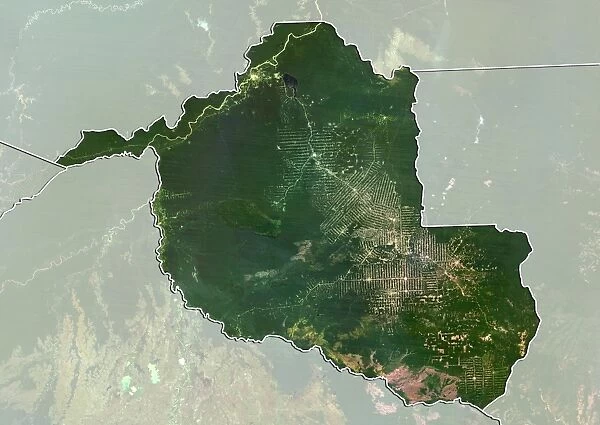 State of Rondonia in 1990, Brazil, True Colour Satellite Image
