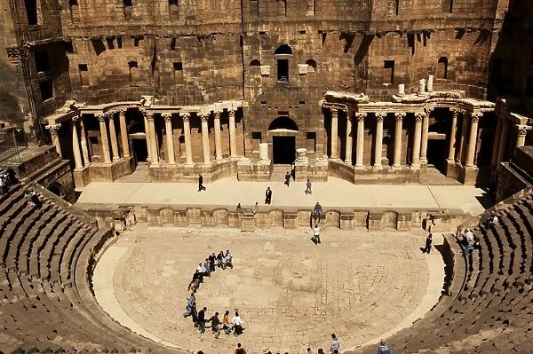 Syria, Bosra, Ancient Bosra, roman theater with columns