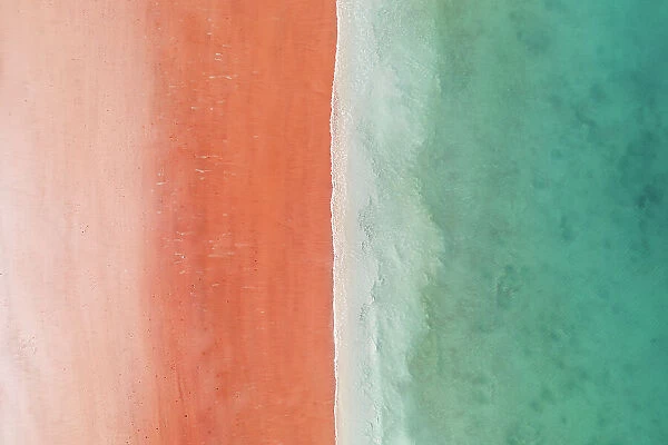 Tranquil beach scene photographed from a drone perspective, Broome, Western Australia, Australia