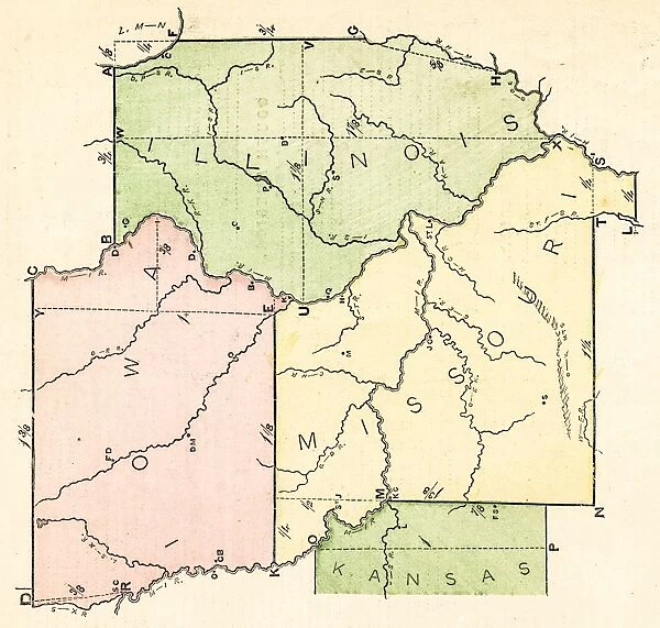 States USA map 1875