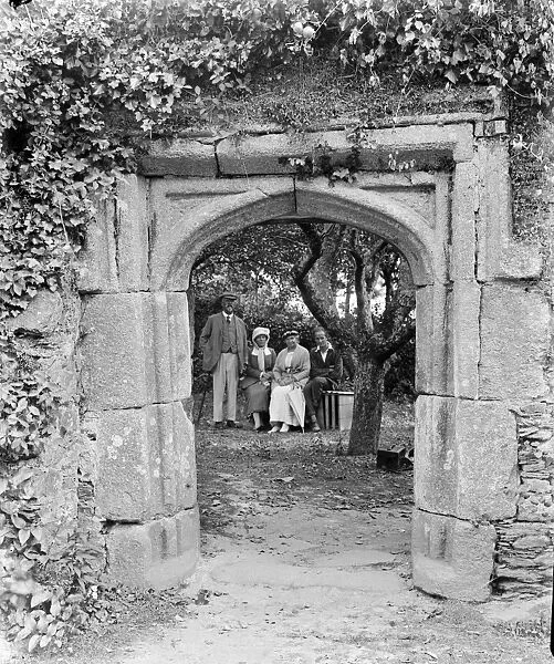 Archway in Rialton Manor, St Columb Minor, Cornwall. Around 1920