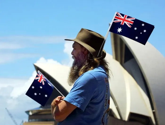 Framed Print : Australia-Day-Flags